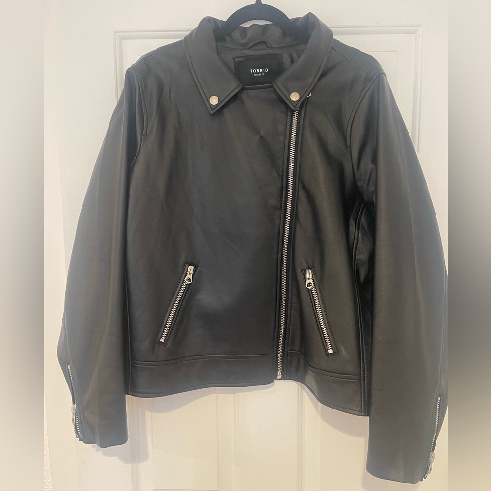 faux leather jacket, 3x, torrid